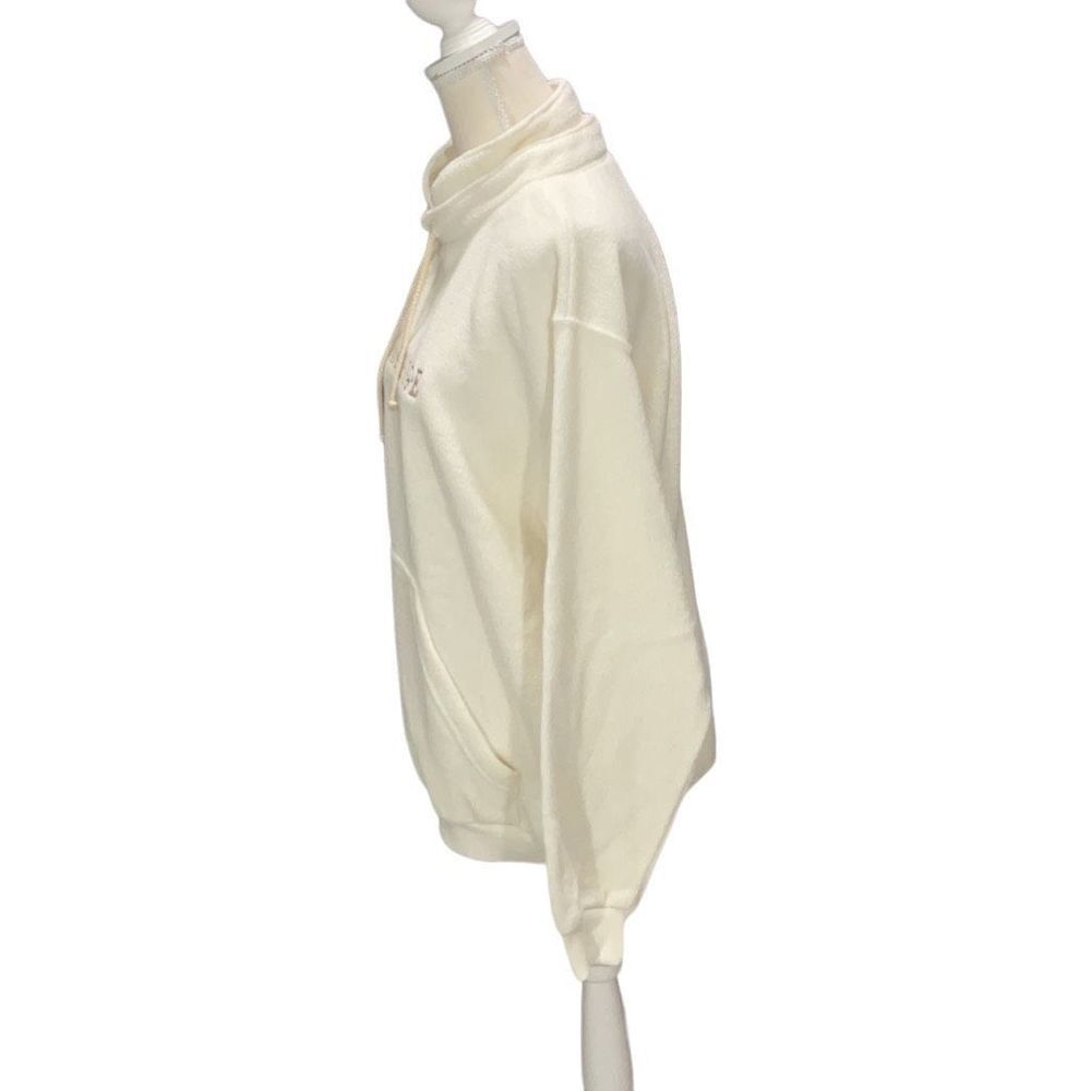 NWT Overwear Terry Mock Neck Long Sleeve Sweater Breckinridge Embroidered Cream - Picture 3 of 5